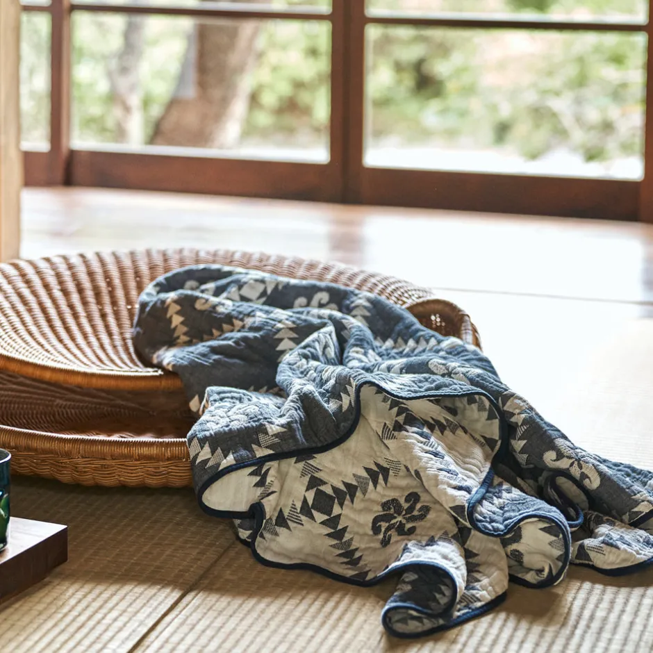 Anonymous Ism 4 layers Gauze Blanket - Navy- Blanket
