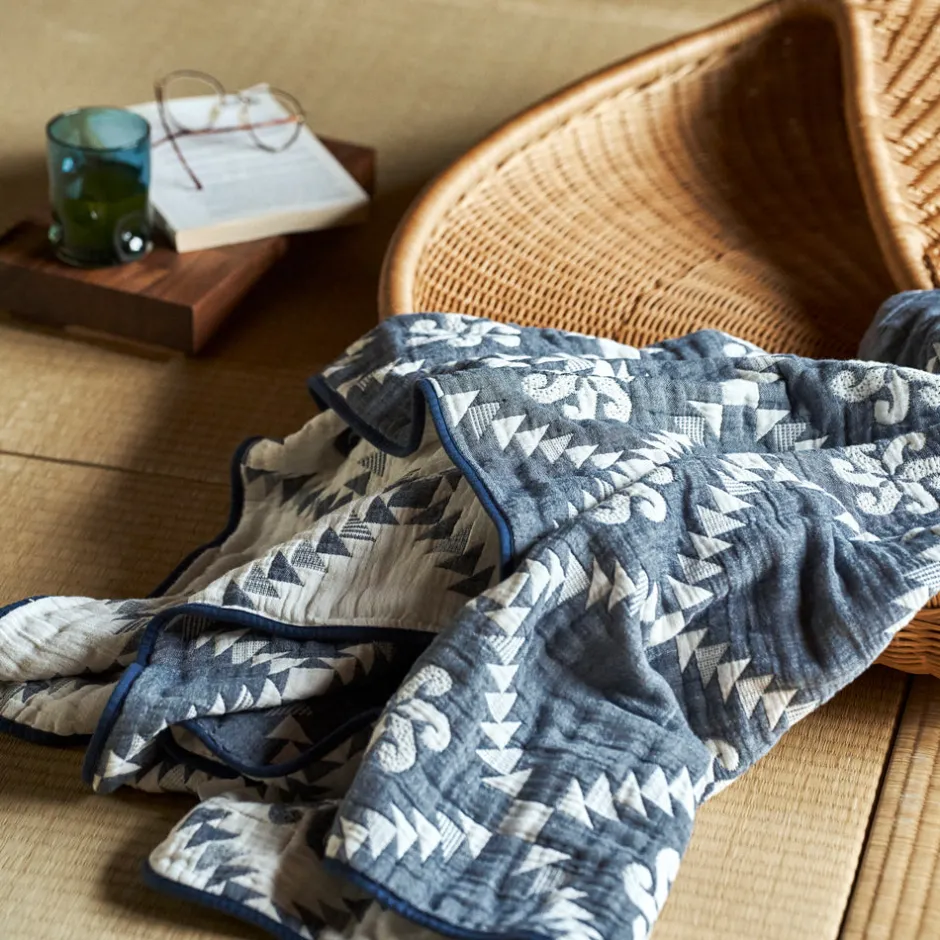 Anonymous Ism 4 layers Gauze Blanket - Navy- Blanket