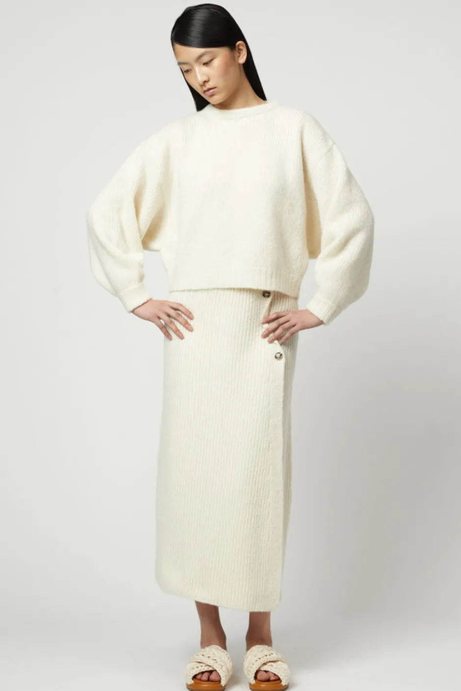 Anonymous Ism Baloon Sleeve Sweater-Women Knitwear