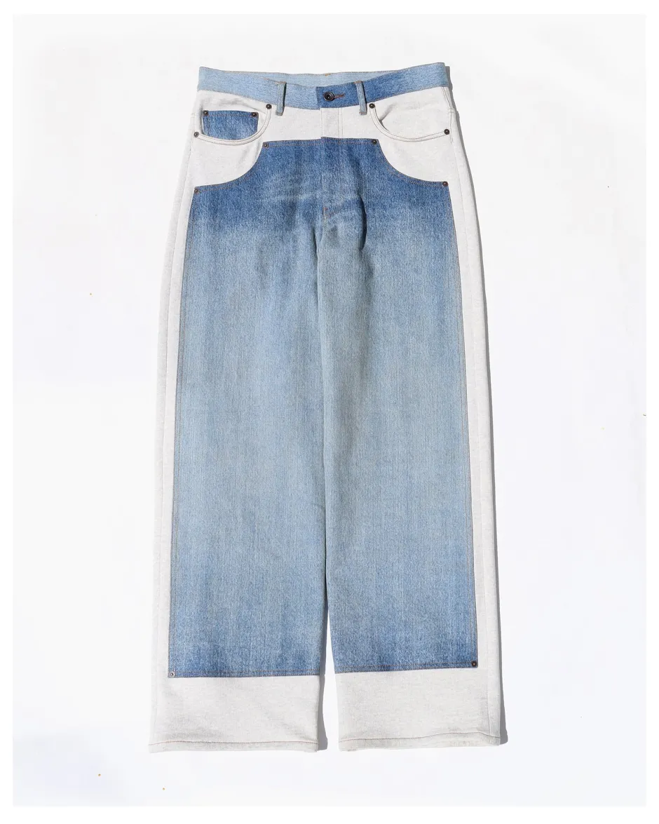 Anonymous Ism Denim Patched Sweat Pants- Bottoms
