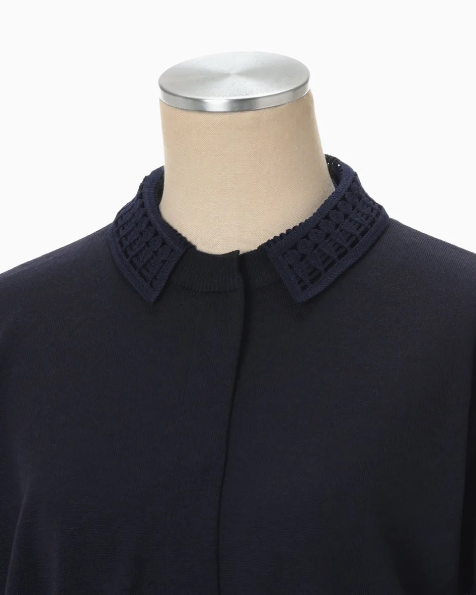 Anonymous Ism Detachable Collar Knit Cardigan-Women Tops|Tops