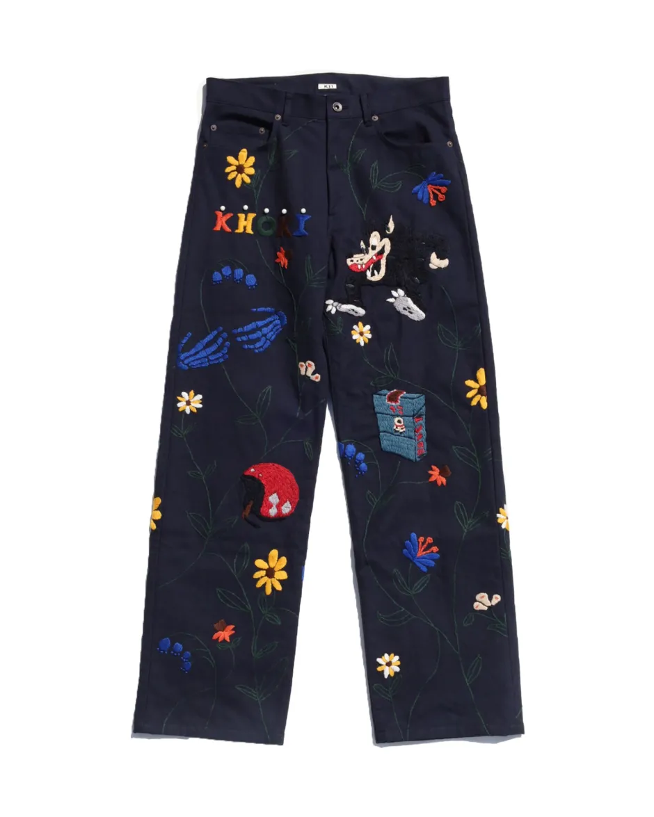 Anonymous Ism Hand Embroidery Pants- Bottoms