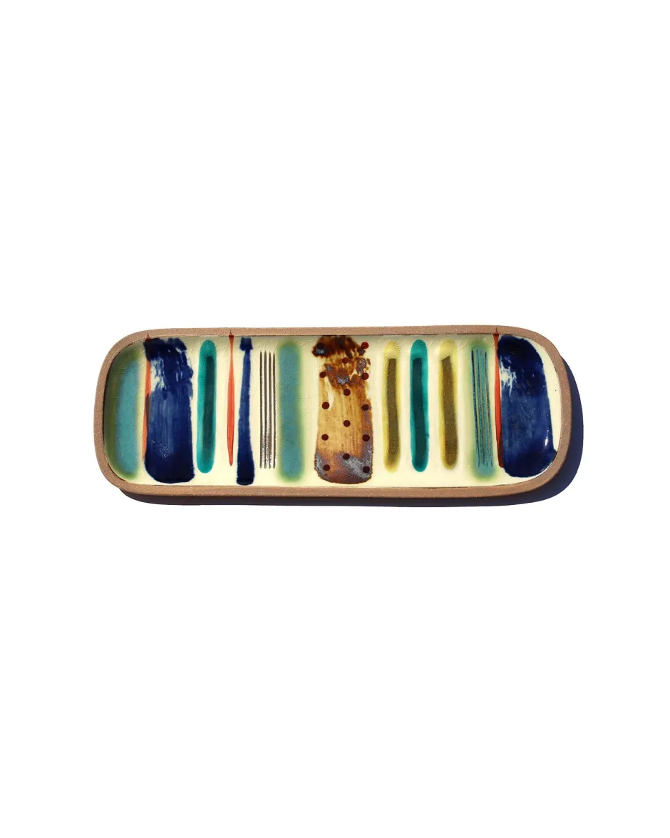 Anonymous Ism Issui Long Plate - Brushed- Issui Pottery