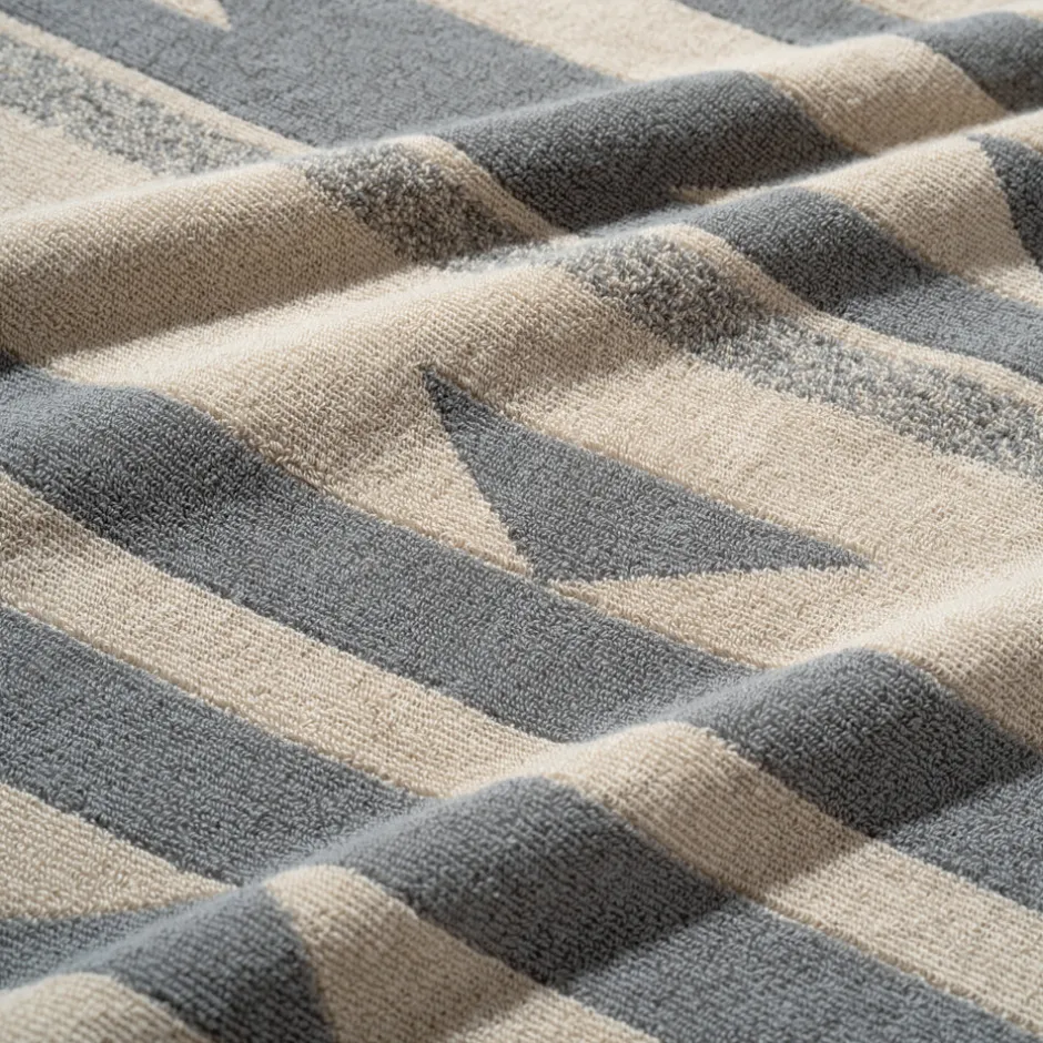 Anonymous Ism Large - Native Motif Cotton Pile Blanket - Beige- Blanket