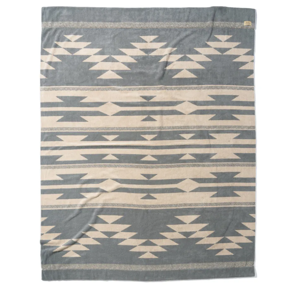 Anonymous Ism Large - Native Motif Cotton Pile Blanket - Beige- Blanket