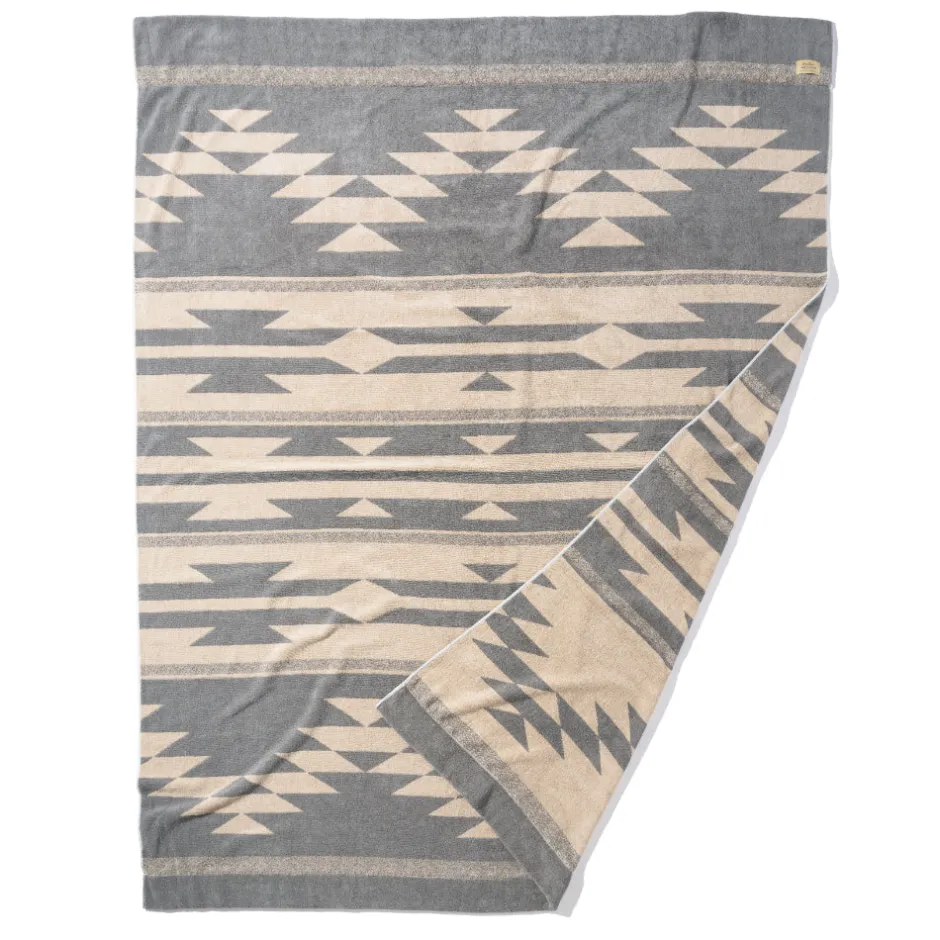 Anonymous Ism Large - Native Motif Cotton Pile Blanket - Beige- Blanket