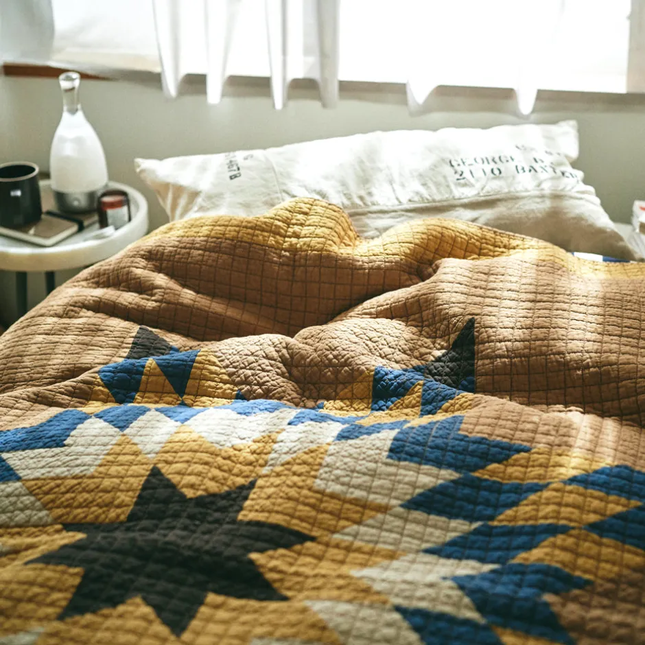 Anonymous Ism Patchwork Quilt Cover - Camel- Blanket