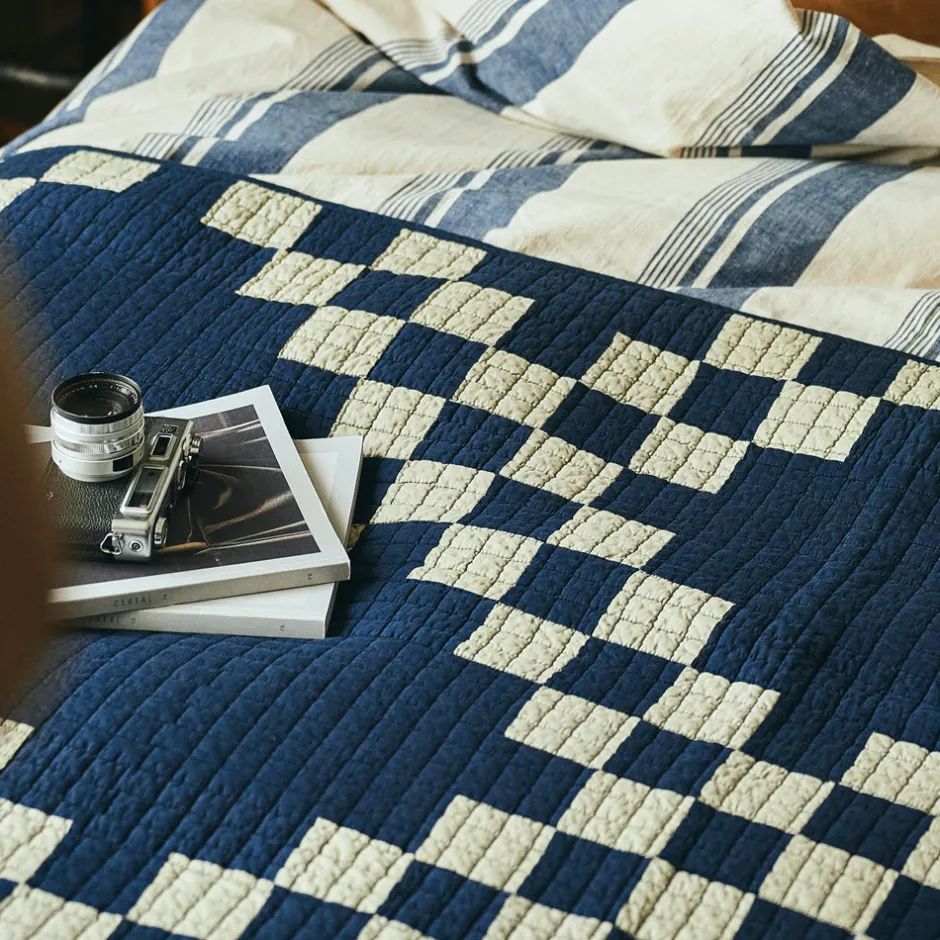 Anonymous Ism Patchwork Quilt Cover - Navy- Blanket