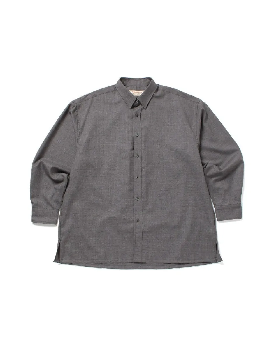 Anonymous Ism Signature Shirt - Super100's Wool - Grey- Tops