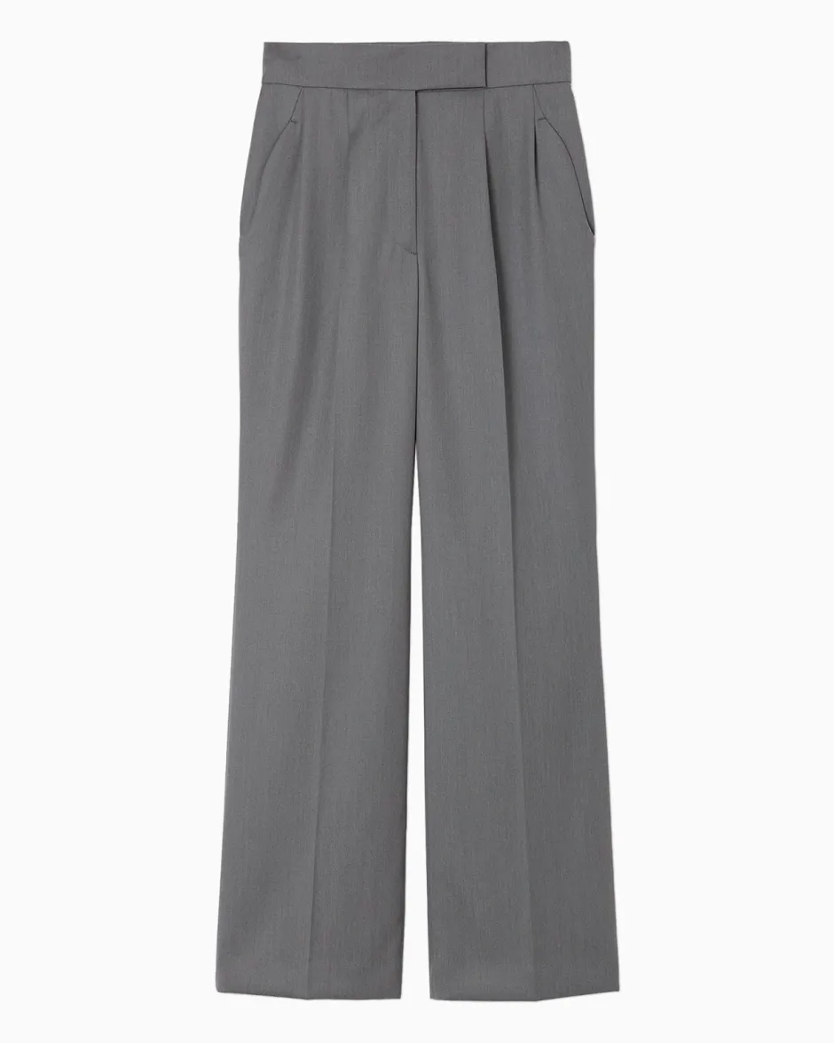 Anonymous Ism Wool Gabardine Flared Trousers-Women Bottoms